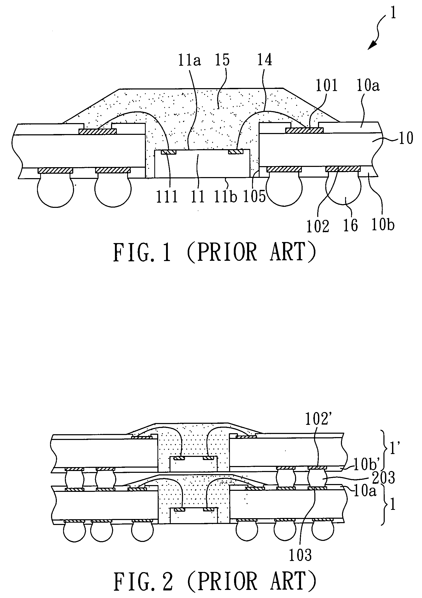 Stacked package module