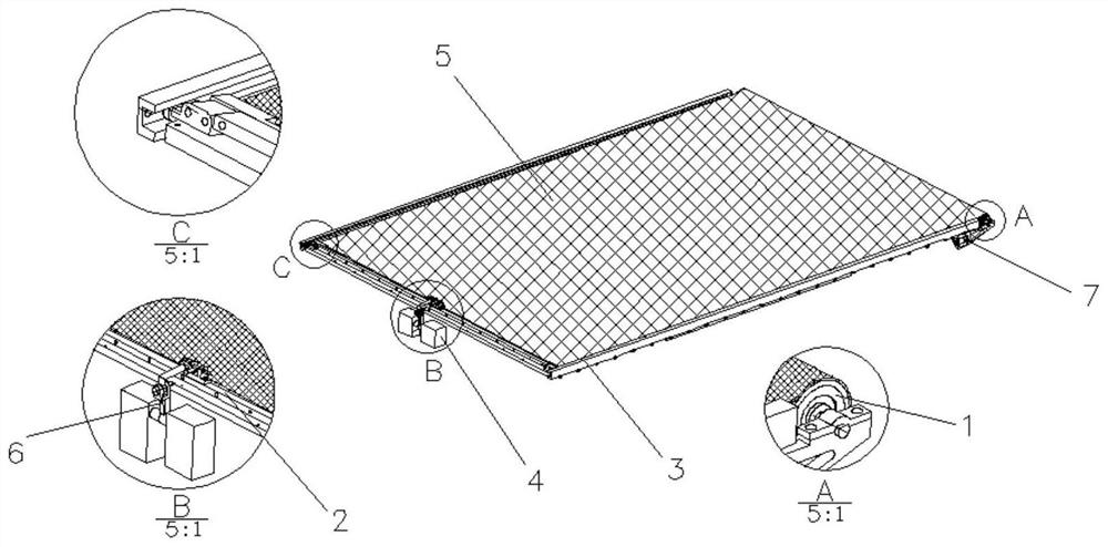 Roller shutter type sun-shading and dust-preventing mechanism based on torsion spring driving and capable of moving in reciprocating mode