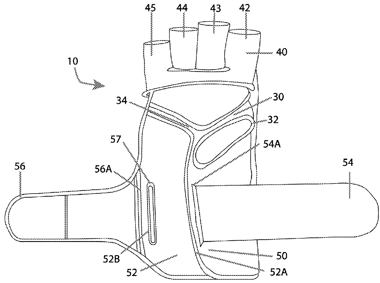 Sports glove having improved wrist strap and dorsal splint system