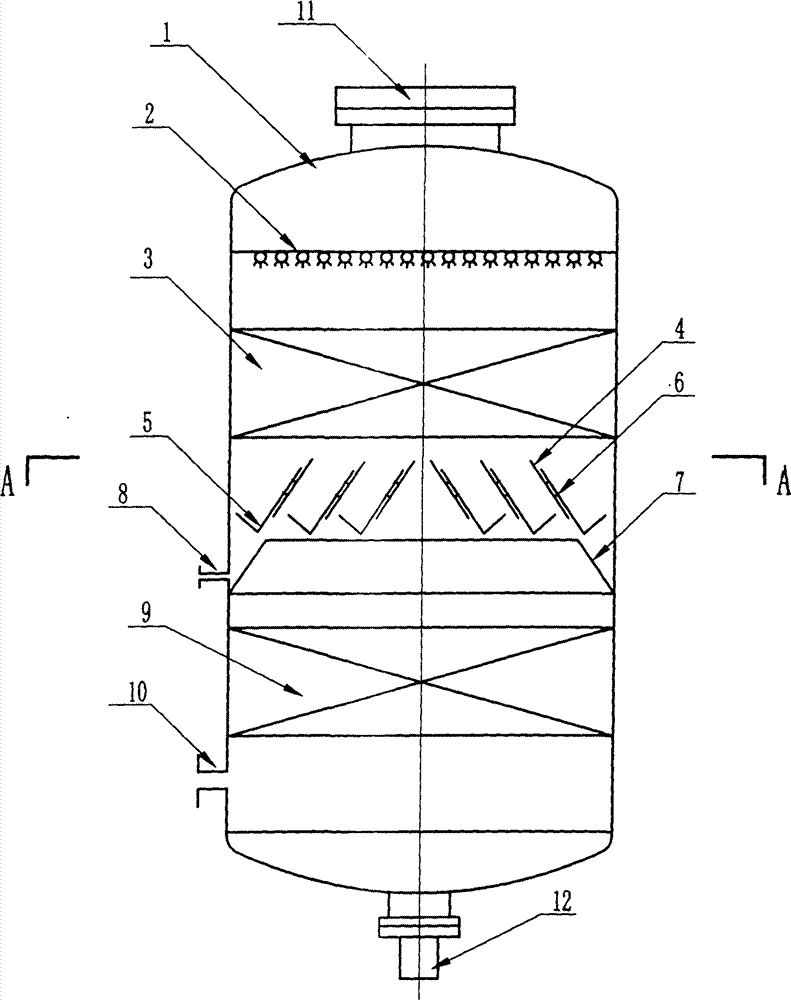 Reflux oil distribution device in washing section of distillation tower