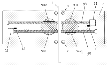 Bending device and method of cable with left and right limiting sensor and for electricity transmission