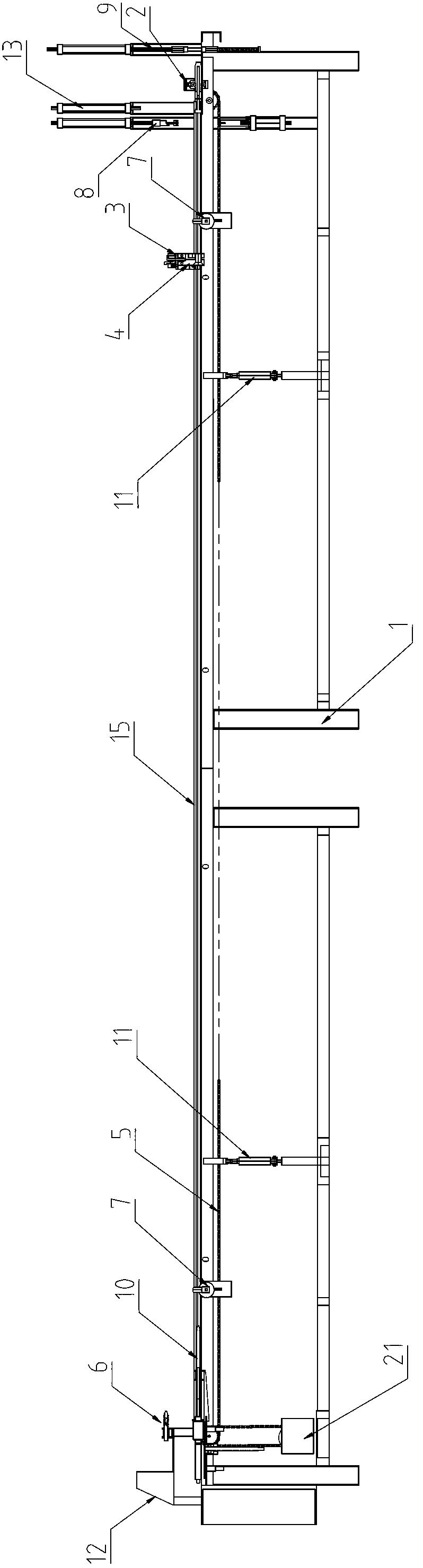 Bagging packaging method for long material and bagging packaging machine for long material