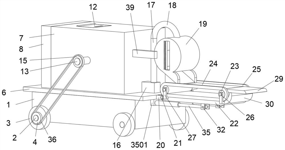 Highway maintenance vehicle asphalt metering and conveying device