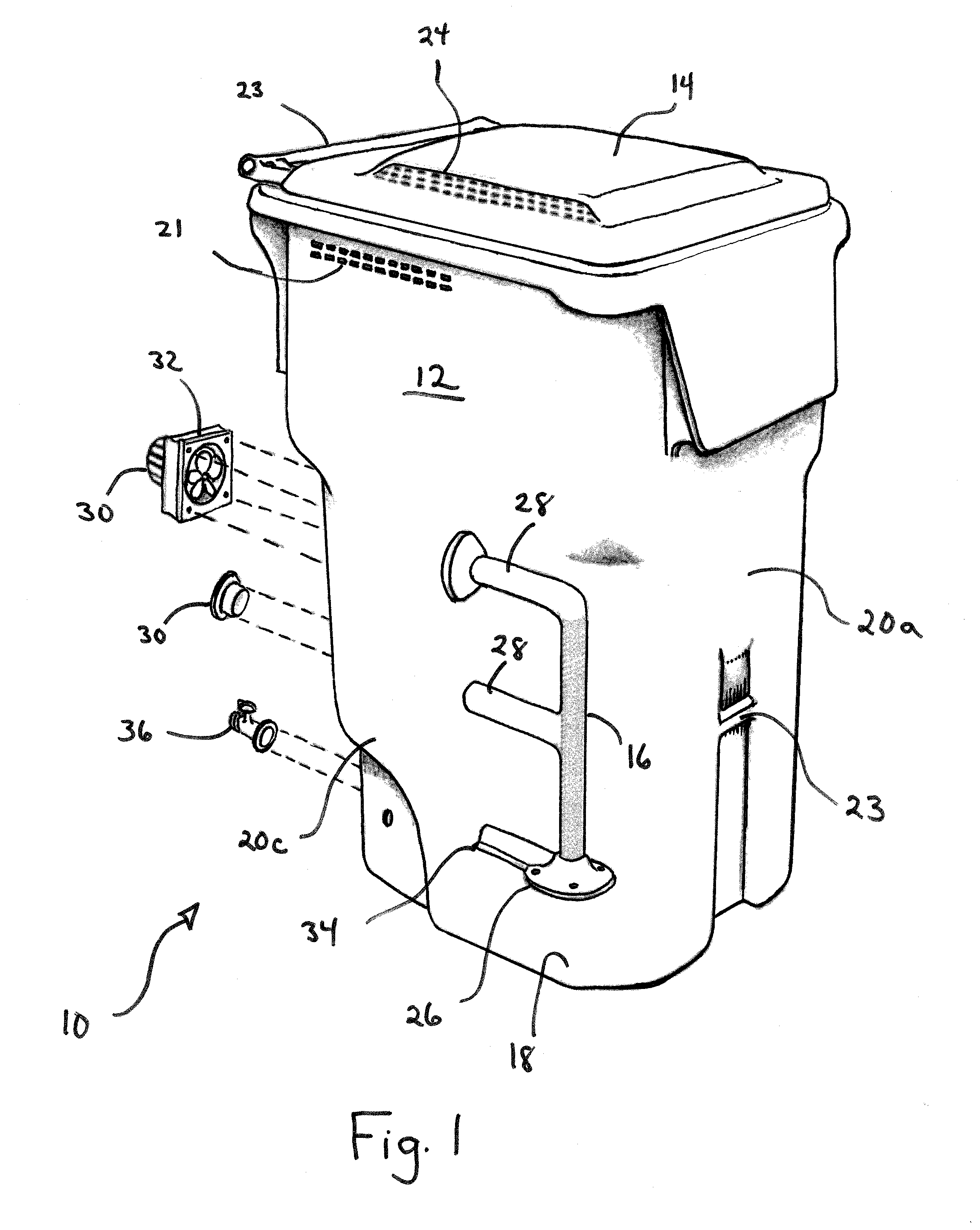 Aerated composter and waste collection bin