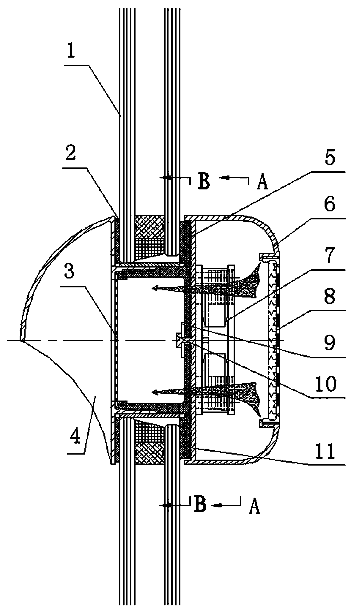 Built-in type point-shaped glass curtain wall ventilator