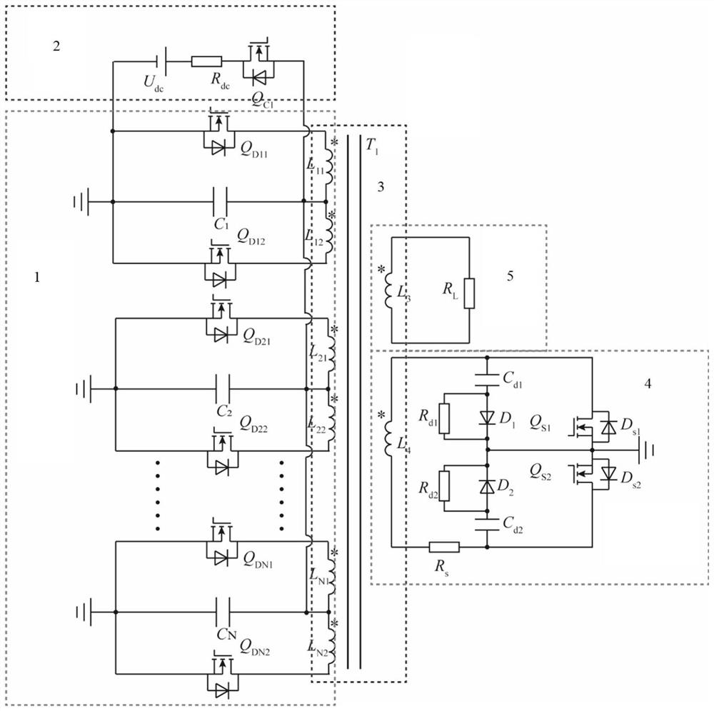 Bipolar all-solid-state LTD square wave pulse generation circuit