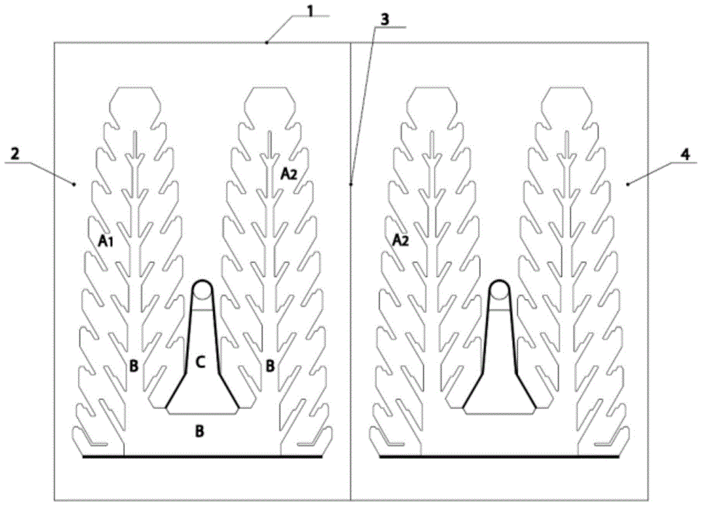 A narrow-band downstream condenser tube bundle with double trapezoidal air-cooling zones