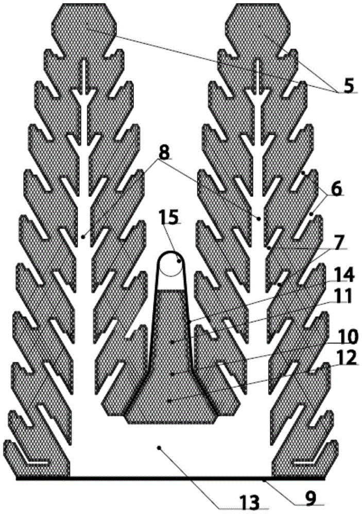 A narrow-band downstream condenser tube bundle with double trapezoidal air-cooling zones