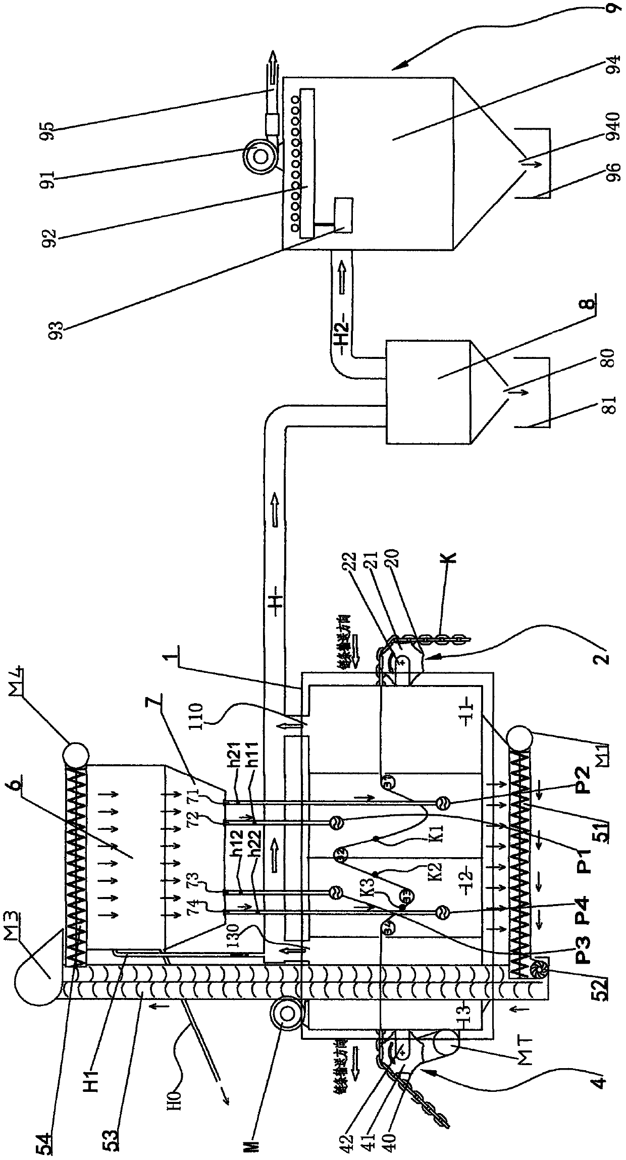 Multi-station continuous shot blasting equipment for lifting chains