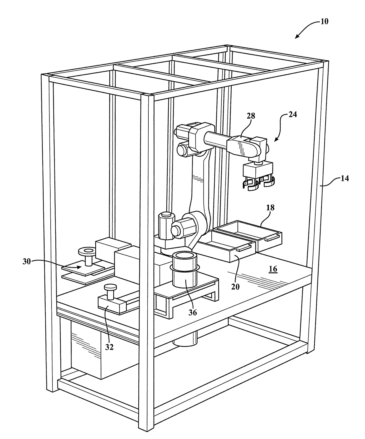 Flexible automation cell for performing secondary operations in concert with a machining center and roll check operations