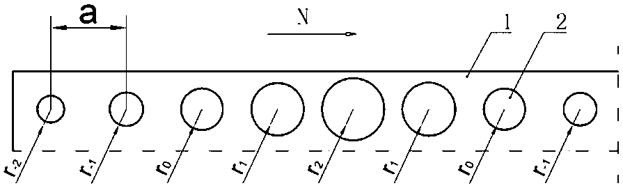 A two-dimensional photonic crystal with a linear gradient structure