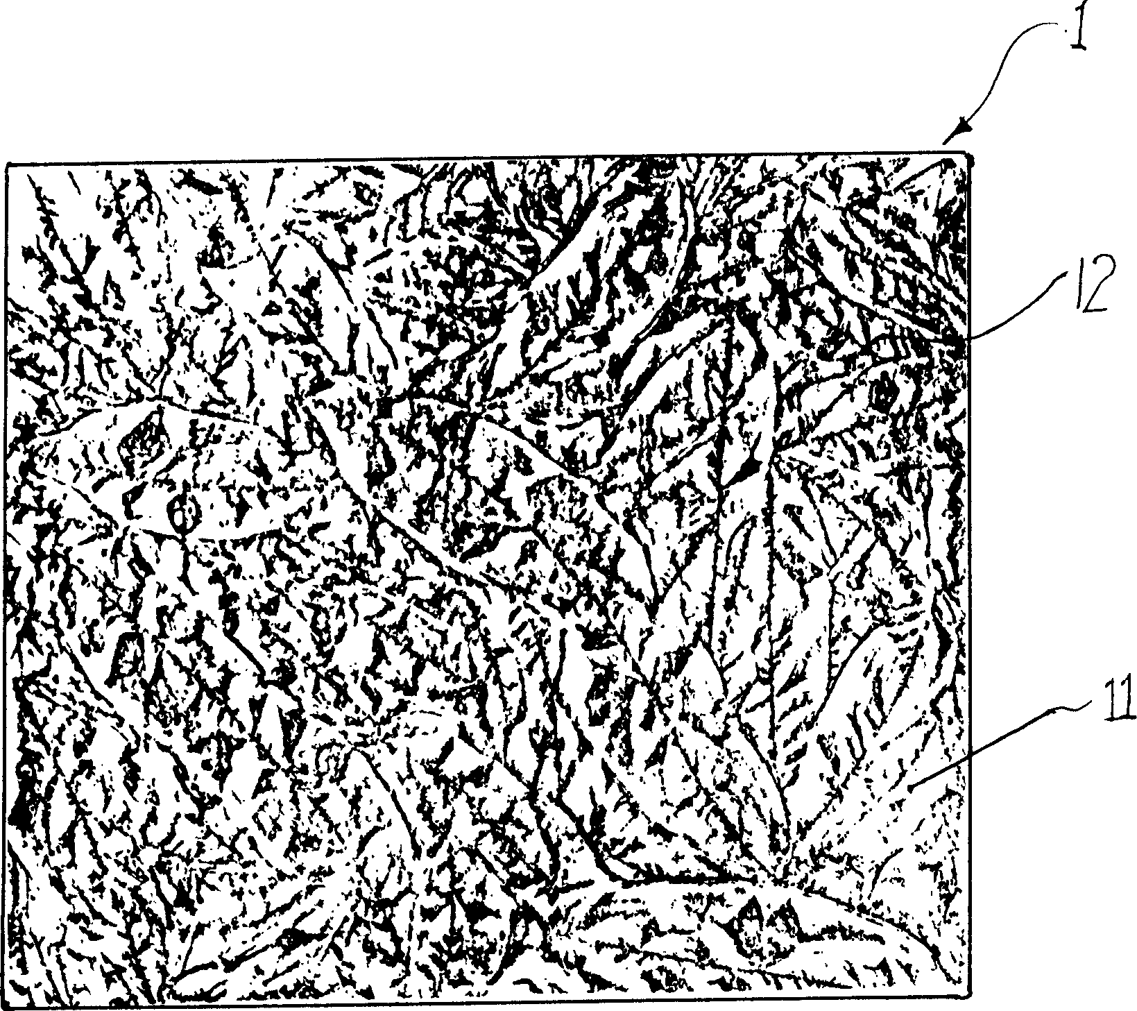 Process for treating ice-flower glass