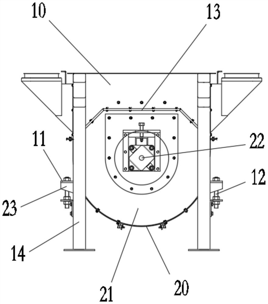 Elevator winnowing pan belt tensioning device capable of fixing and adjusting gap between winnowing pan and base