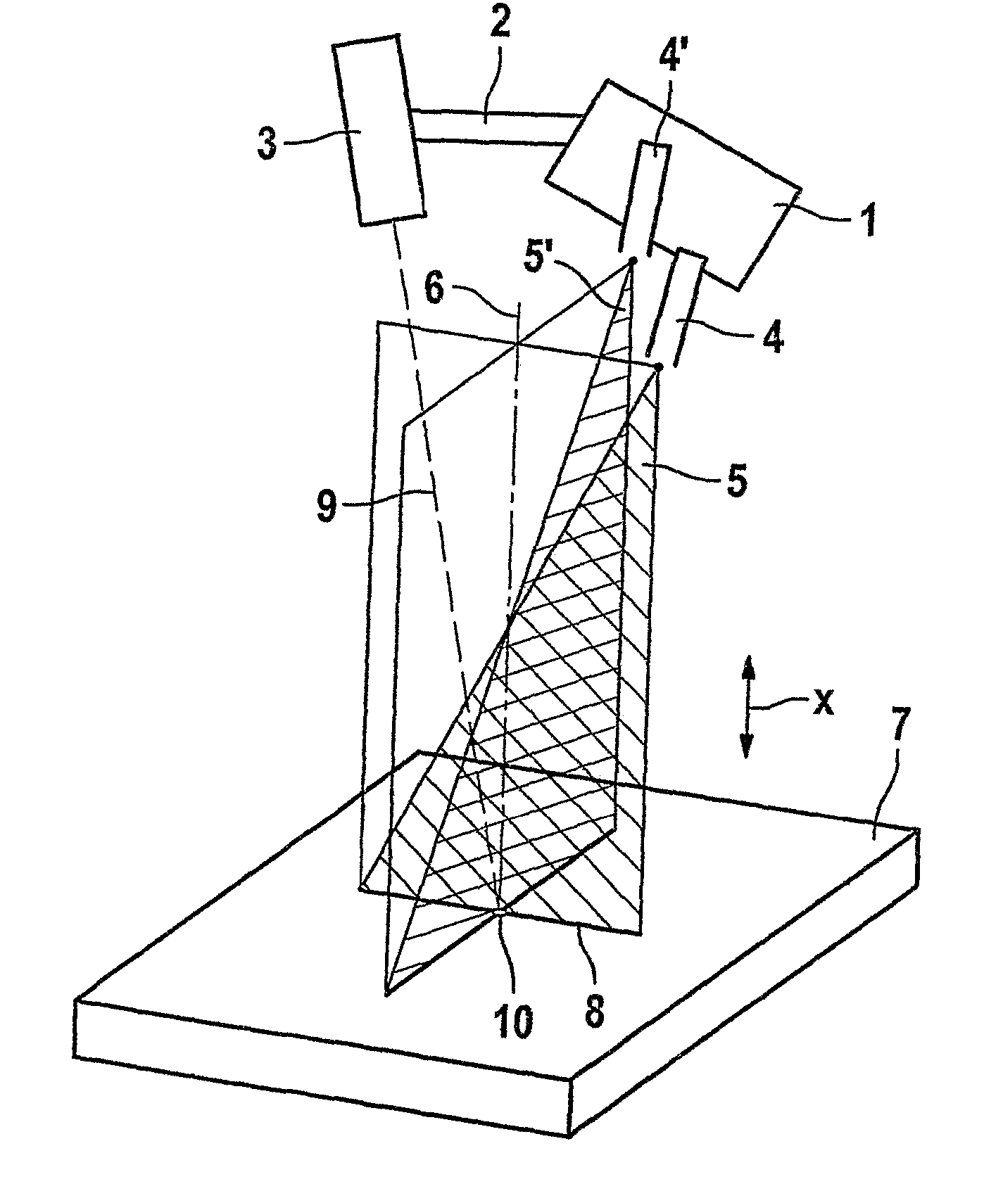 Device and method for representing the direction of action of a working means