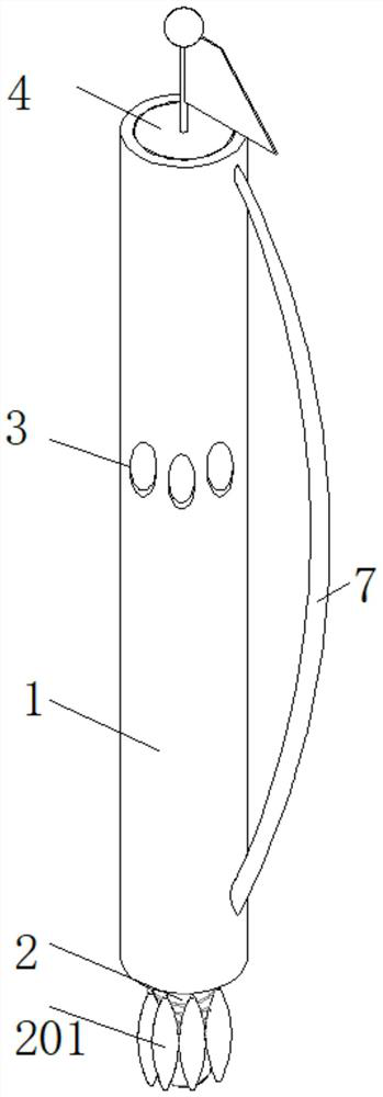 A cattle and sheep repelling device capable of whipping