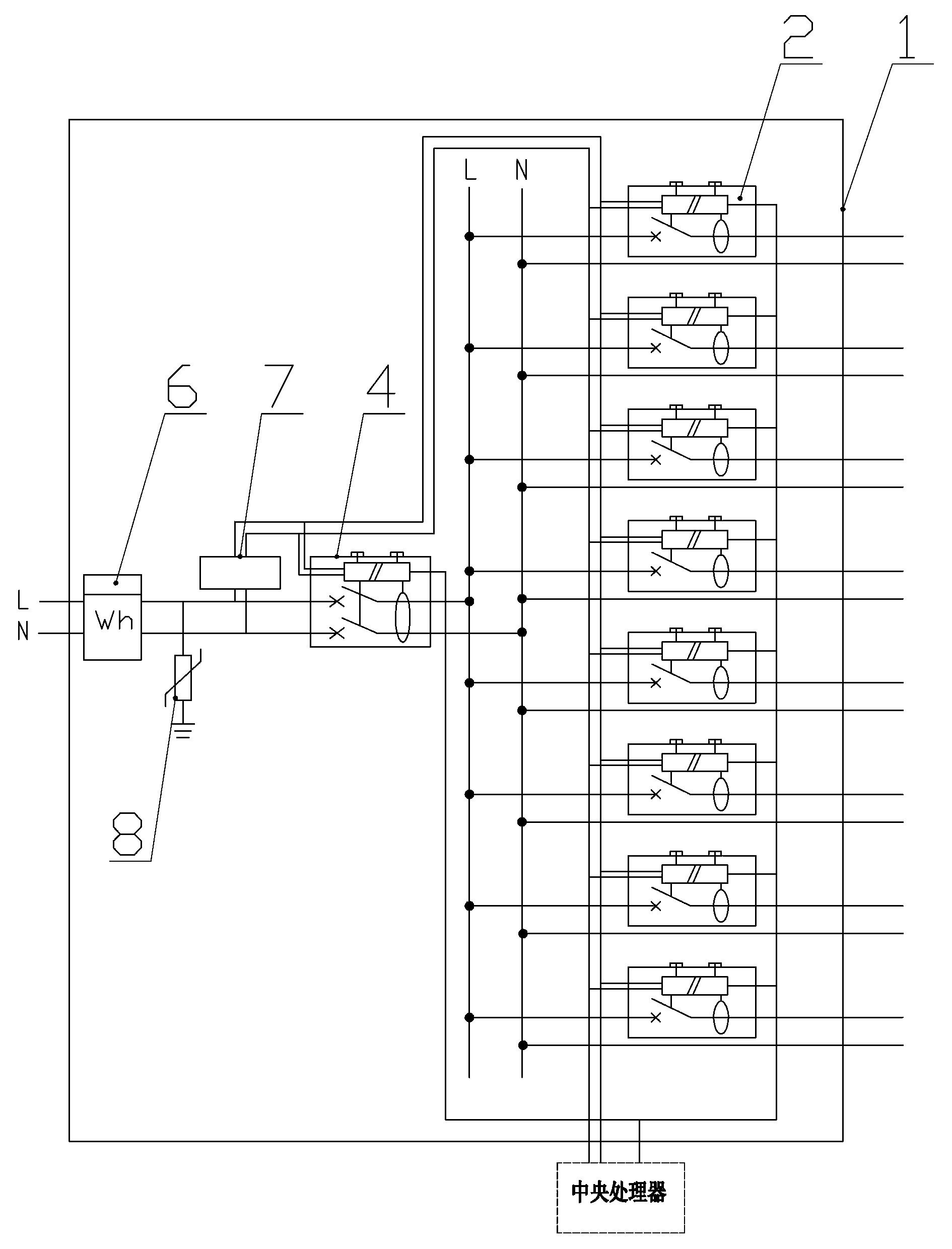 Domestic digital intelligent power distribution box