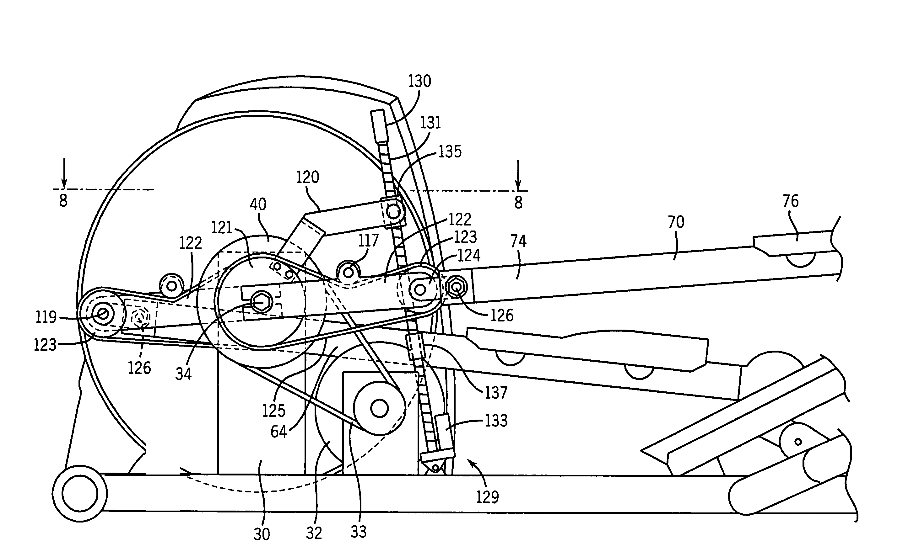 Elliptical exercise equipment with adjustable stride