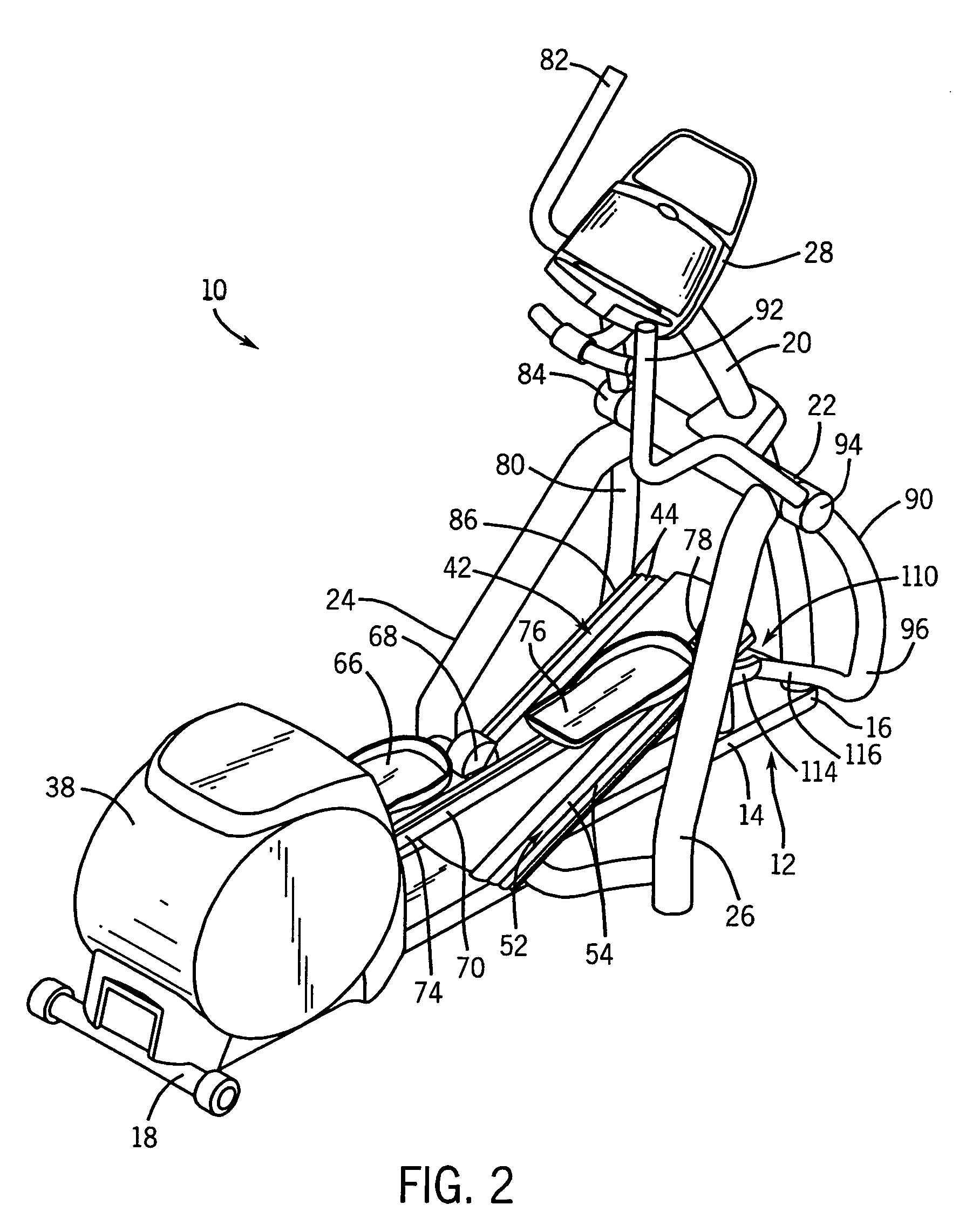 Elliptical exercise equipment with adjustable stride