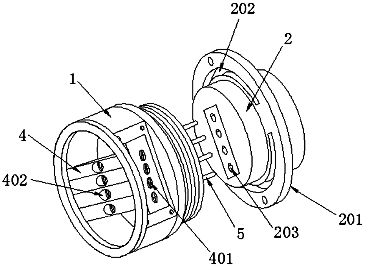 Multi-core connector connecting piece for optoelectronic equipment