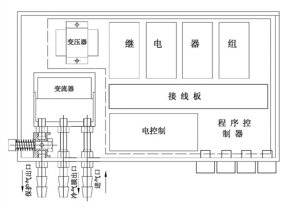 Energy-saving argon tungsten-arc welding assembly with adjustable welding torch