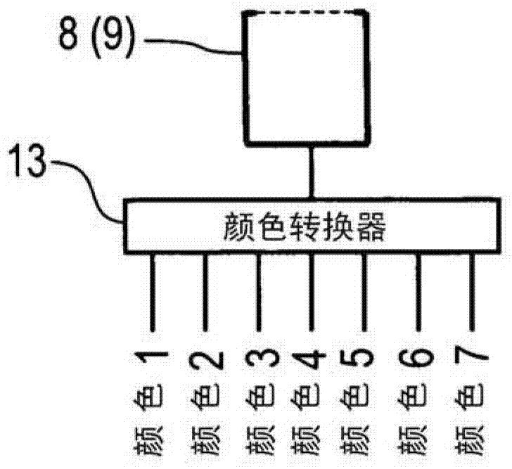 Coating device comprising a jet of coating medium which is broken down into drops