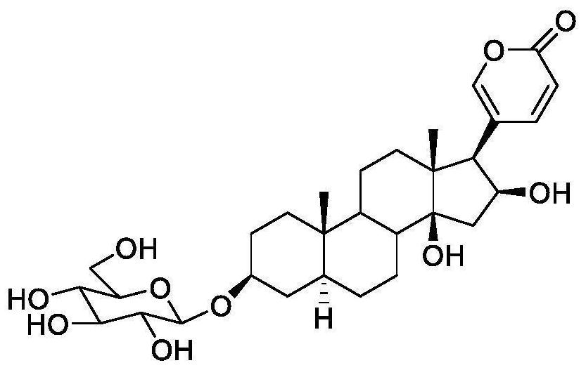 Preparation and anti-liver cancer application of 5alpha-structured type B cardiac glycoside