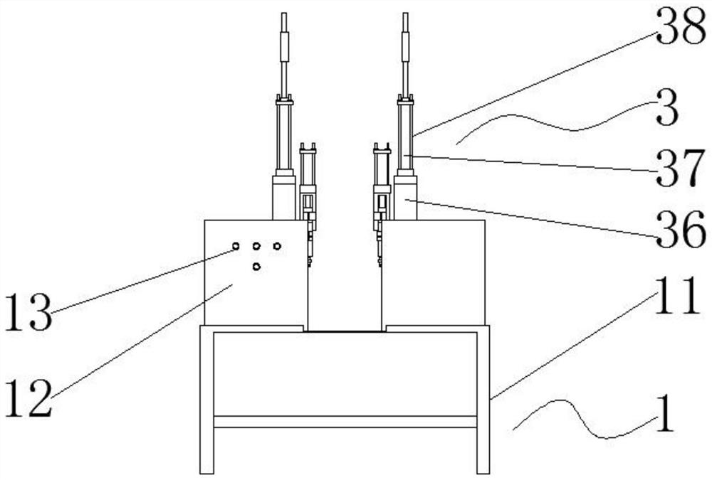 A bucket handle end forming machine