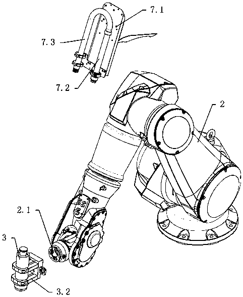 Mechanical arm device of bathtub machining system