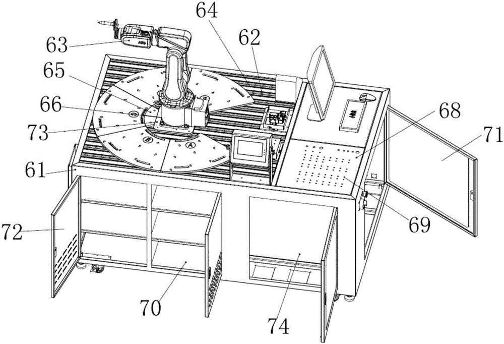 Comprehensive practical training table for modularized six-axis robot