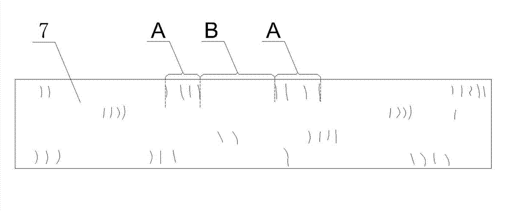 Method and device for processing slash marks on surface of pseudo-classic board