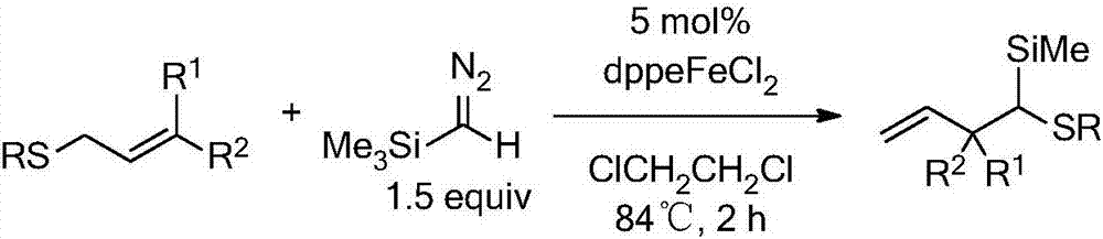 Synthesis method of alpha-acyl homoallyl thioether compound