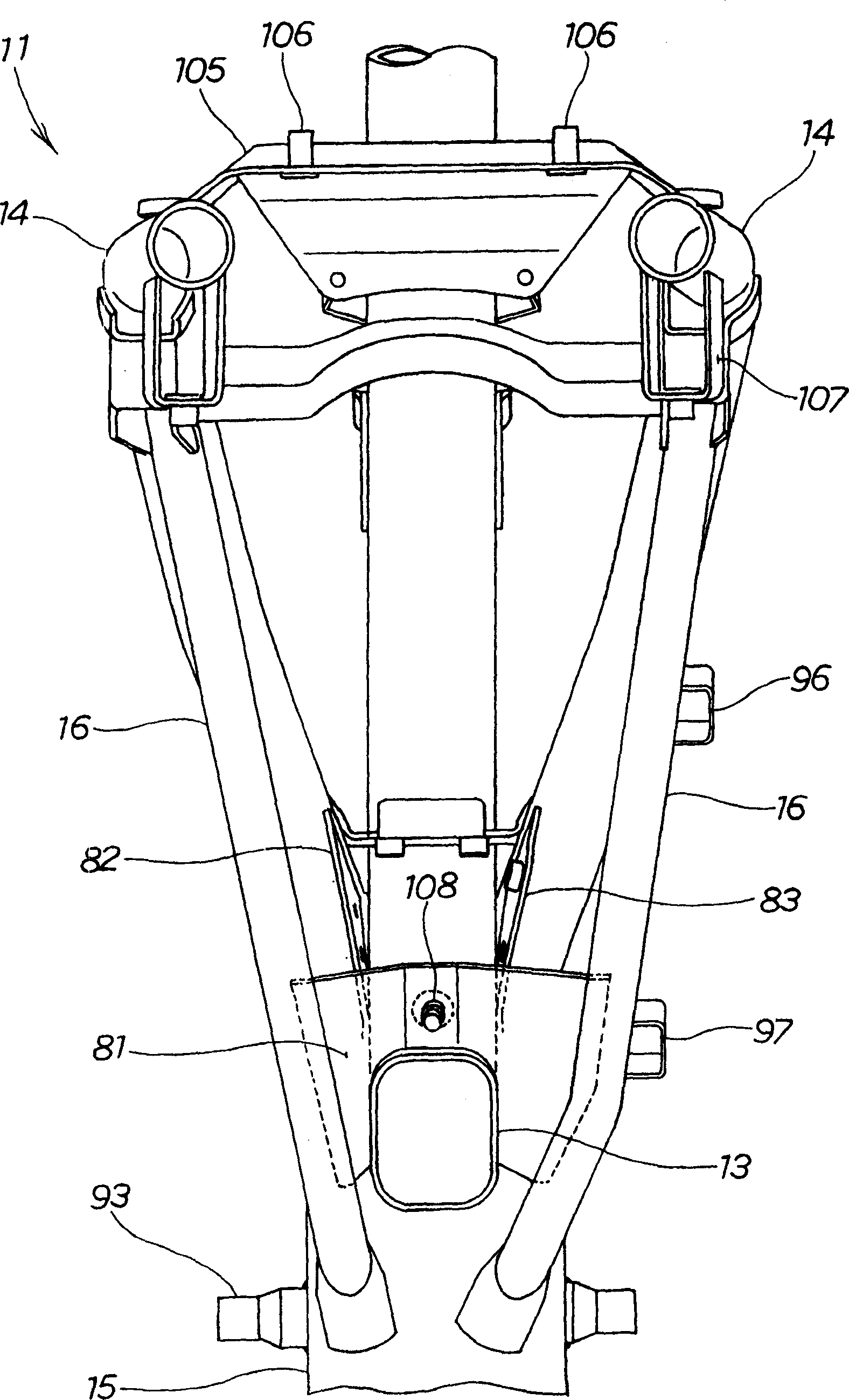 Accepting structure of mopeds