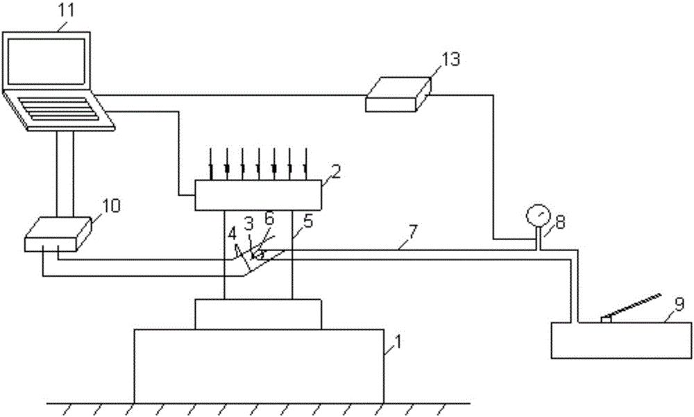 Testing device for breaking rock with coupling effect of static load and water pressure and using method of testing device