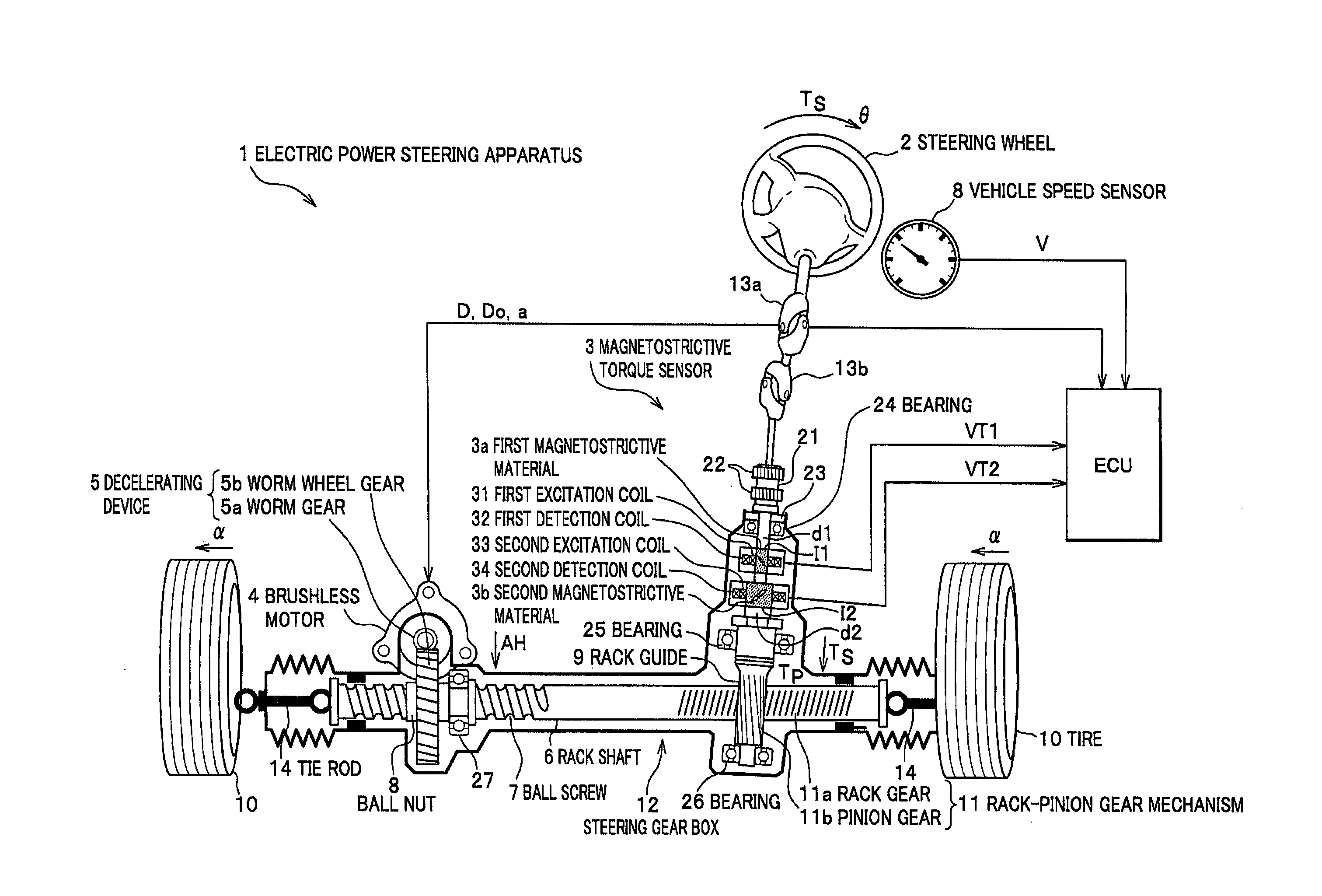 Magnetostrictive torque sensor and electric power steering apparatus