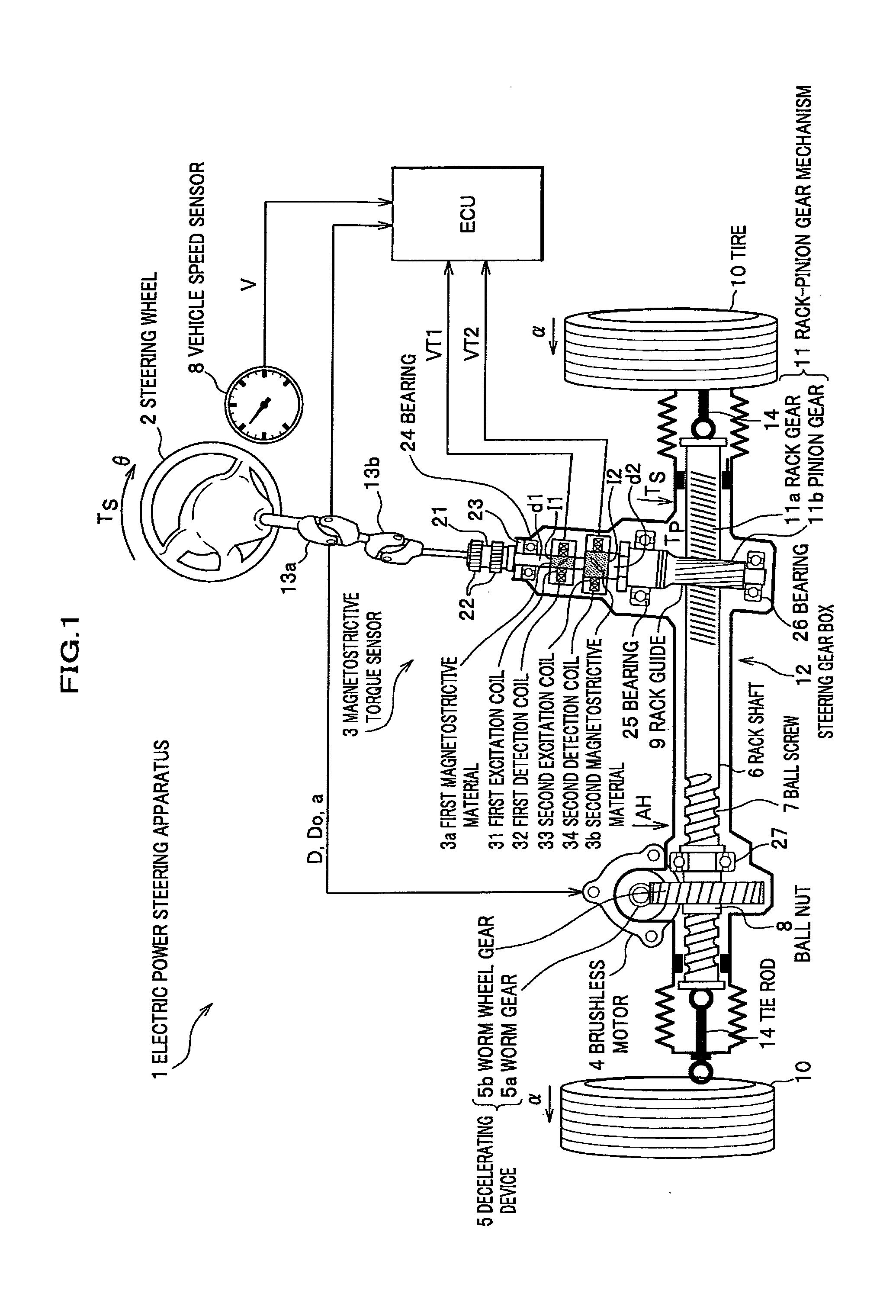 Magnetostrictive torque sensor and electric power steering apparatus