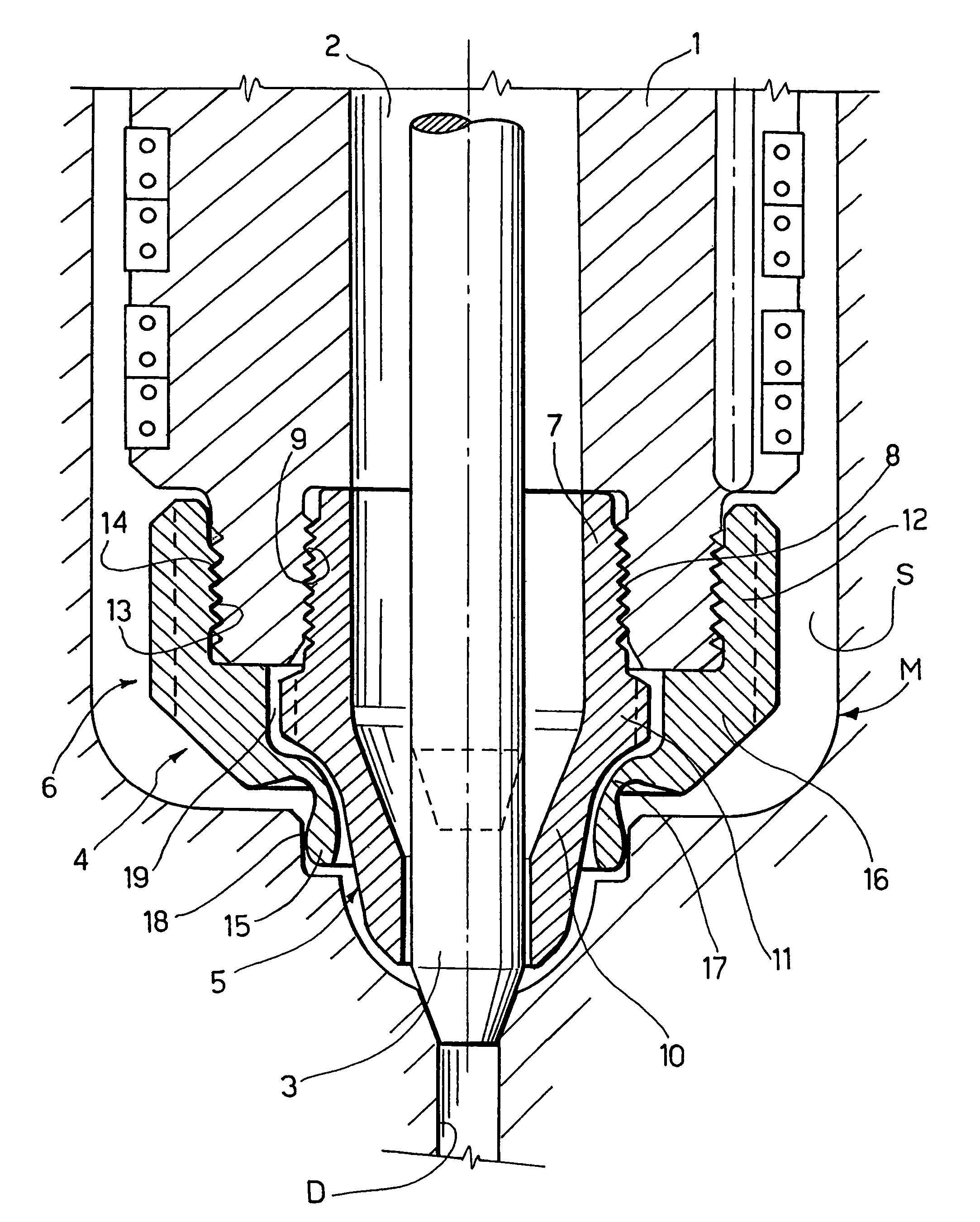 Injection nozzle for plastic injection moulding equipment