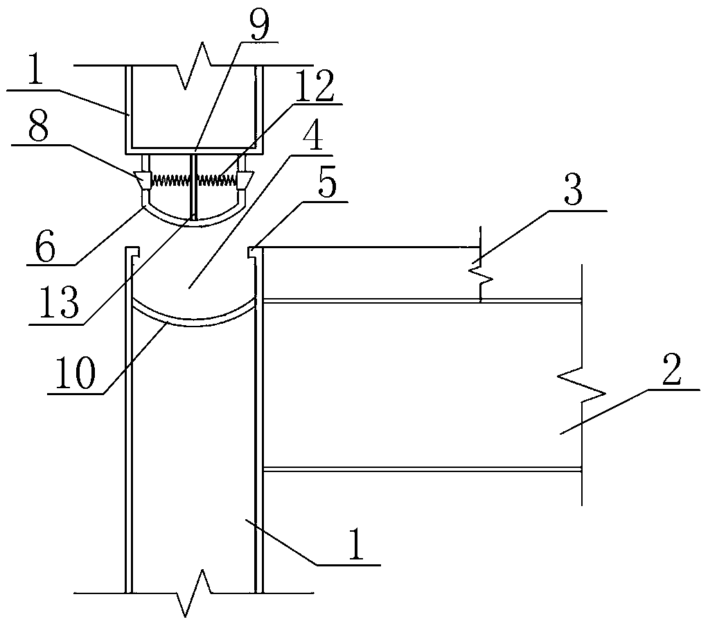 Assembled column pestle connected steel structure system and design method thereof