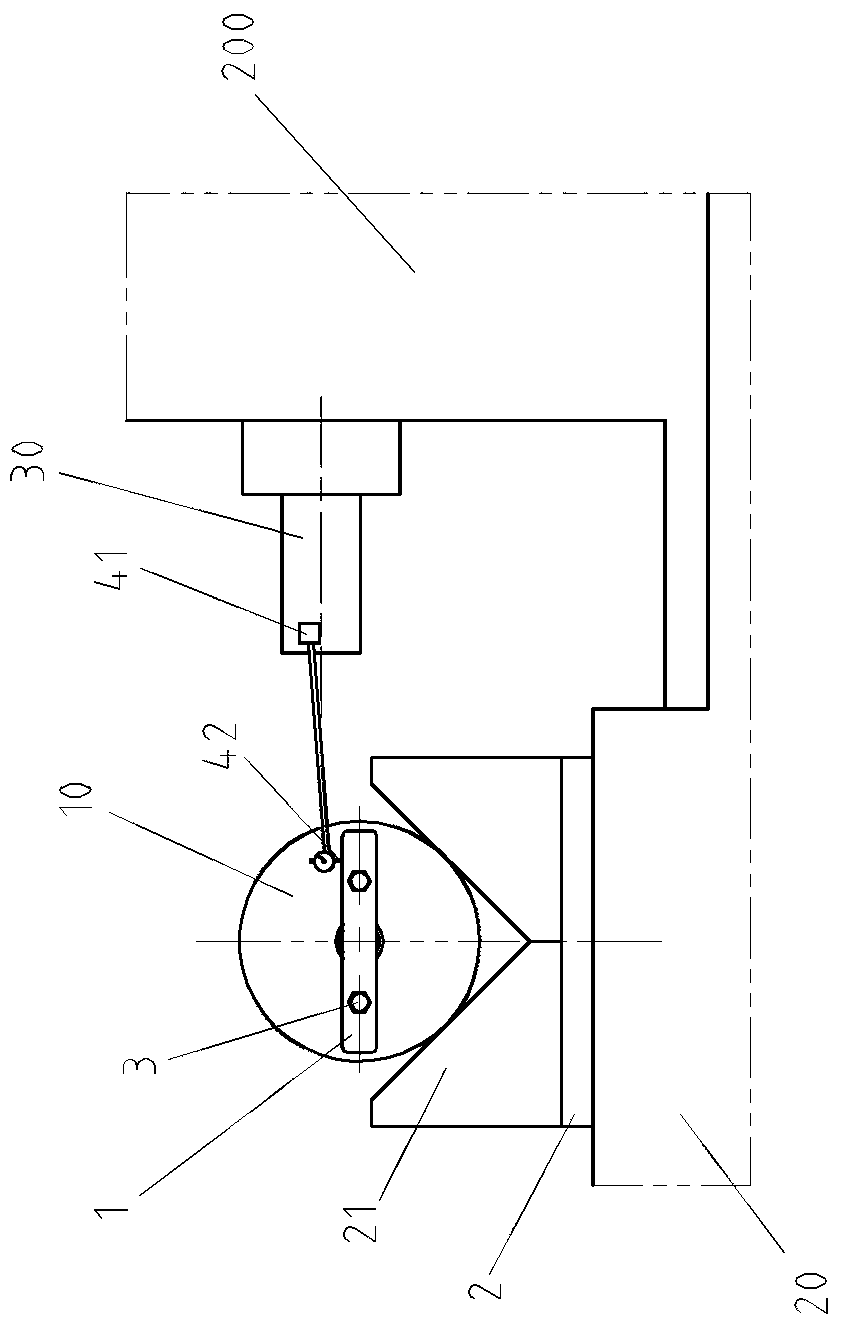 Marine low-speed diesel engine cross-head pin cylindrical surface notch positioning tool and positioning method