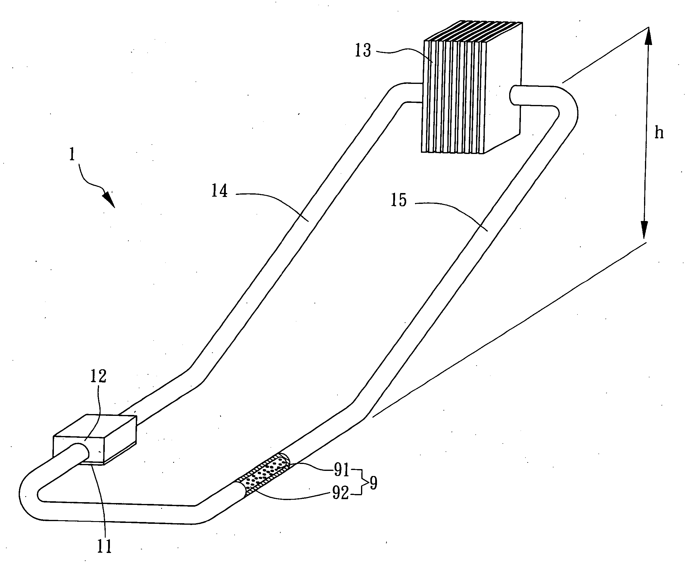 Device of micro loop thermosyphon for ferrofluid power generator