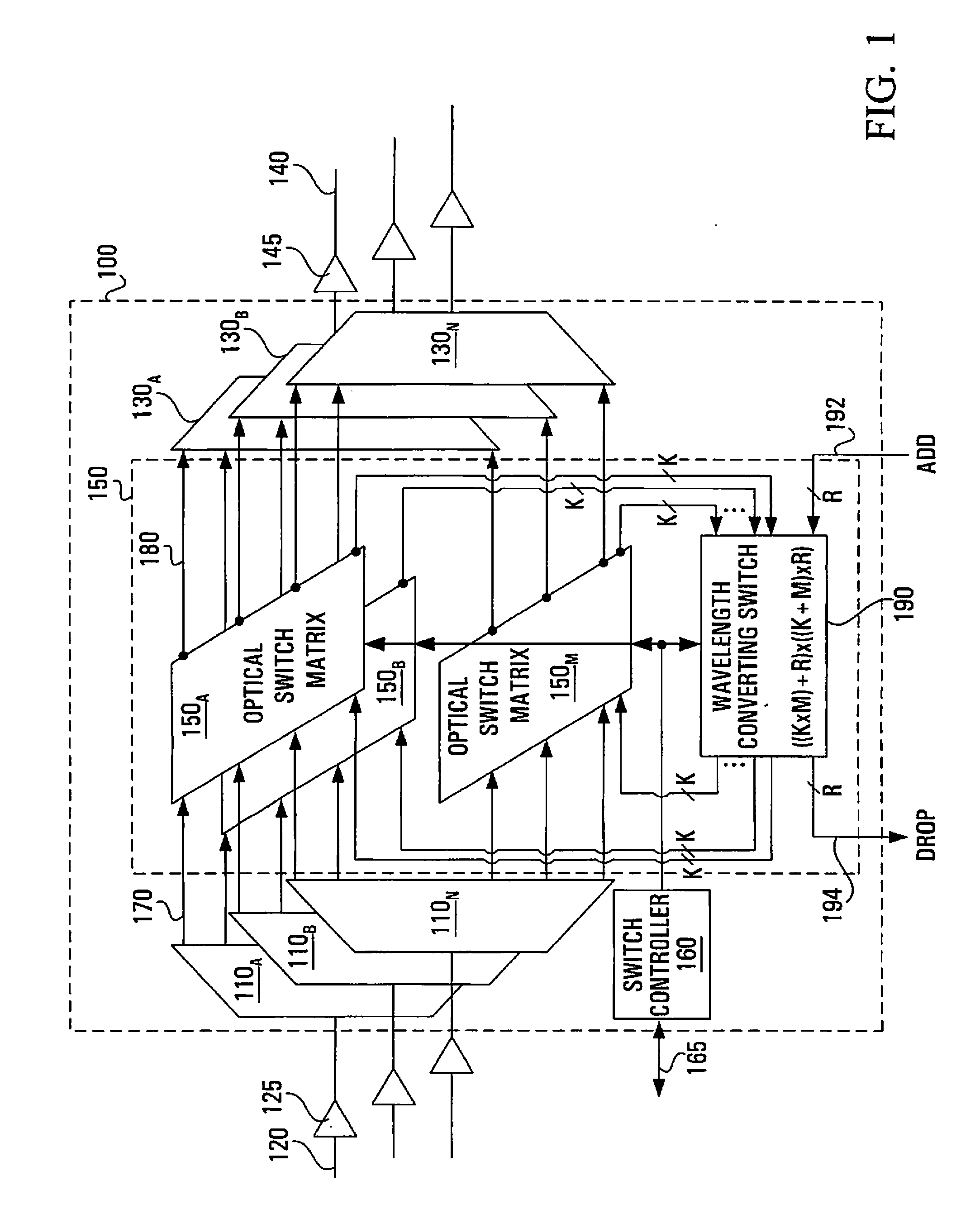 Optical switch with power equalization