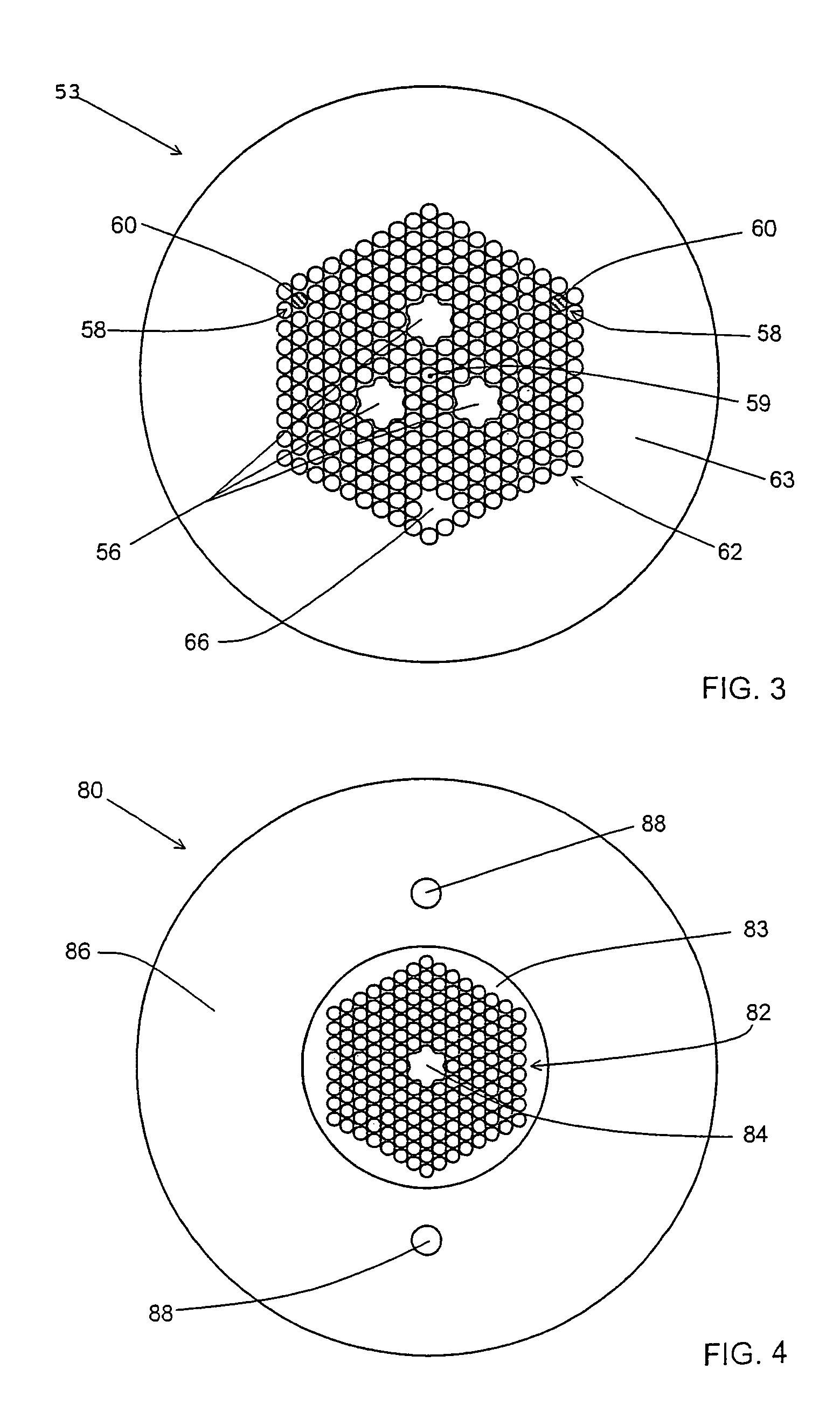 Multiple core microstructured optical fibers and methods using said fibers