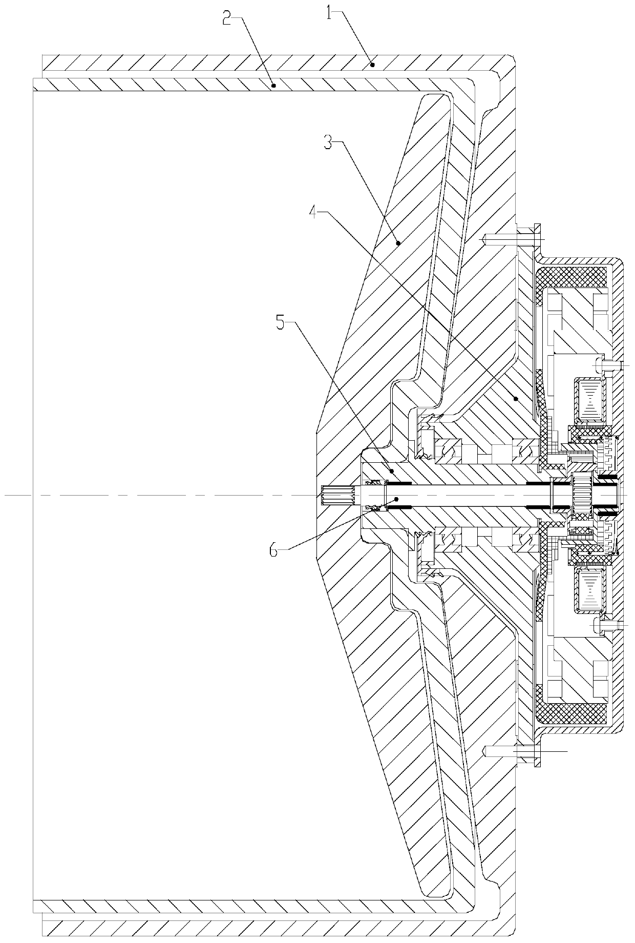 Drive system of drum washing machine and drum washing machine