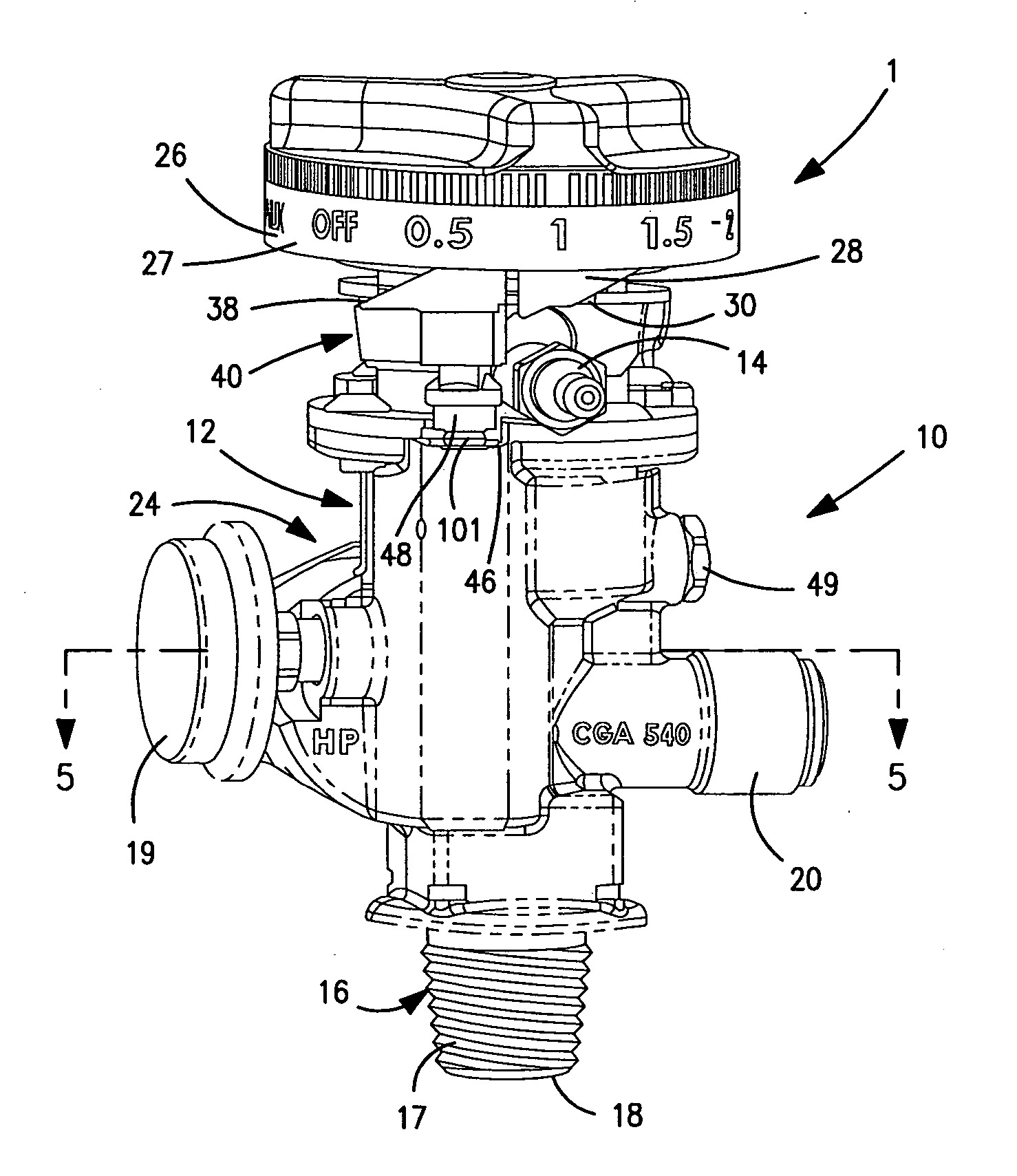 Gas cylinder dispensing valve