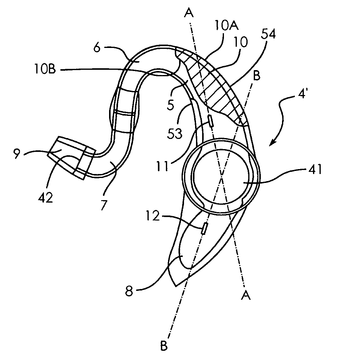 Device for transmitting sounds for intra-auricular earpiece and intra-auricular earpiece