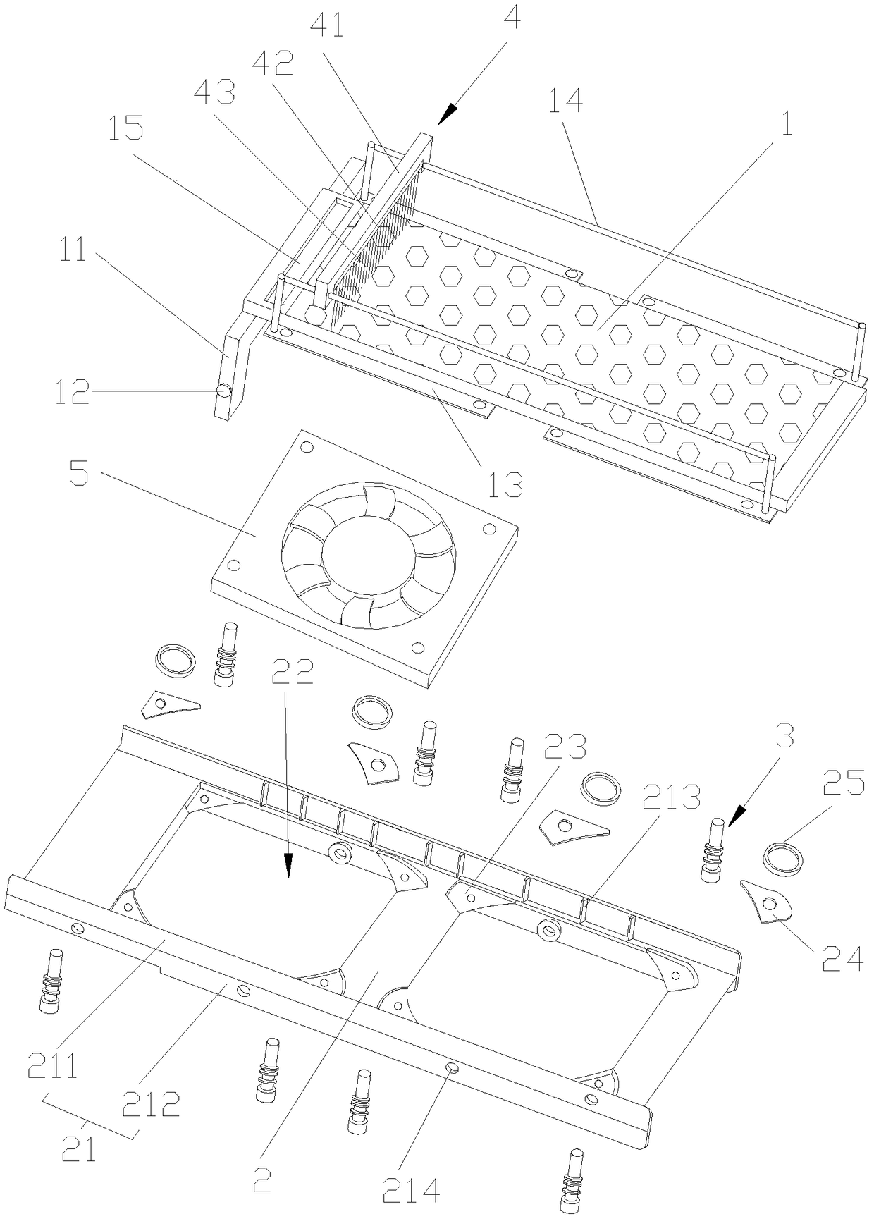 Damping and cooling structure of case fan