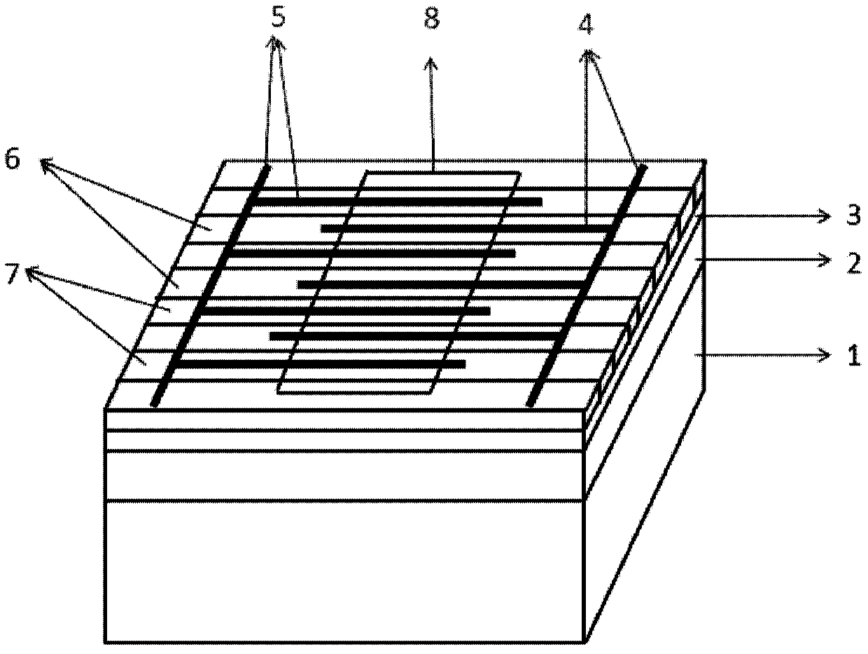 Surface incidence graphene photoelectric detector based on one-dimensional optical grating