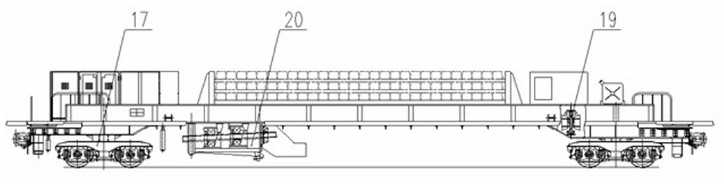 Multi-sleeper type long rail laying machine set and rail laying method thereof