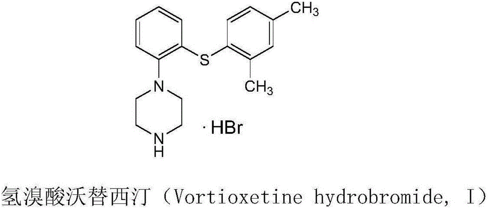 Synthetic method and application of vortioxetine hydrobromide