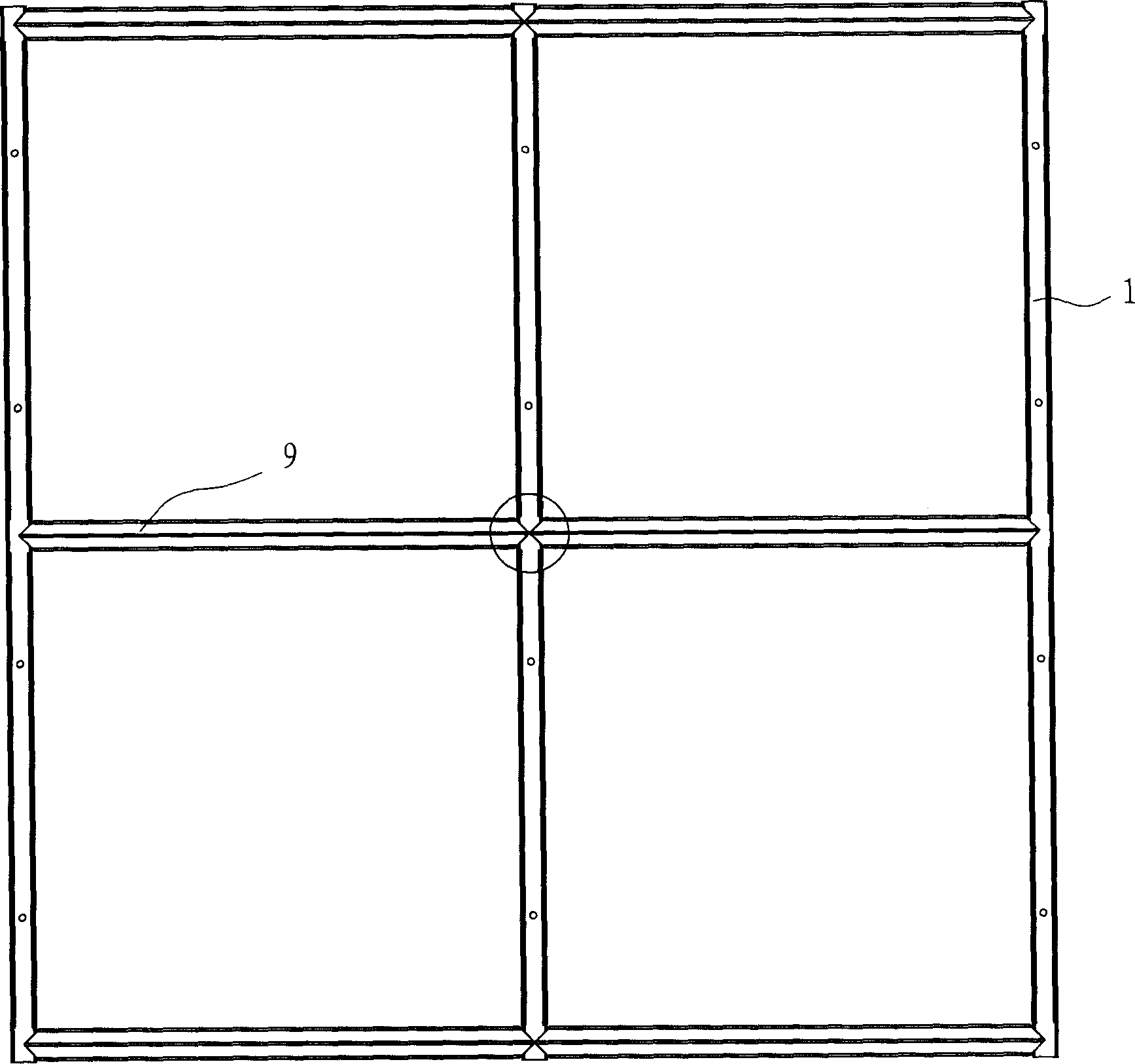 Keel frame for paving floor tiles