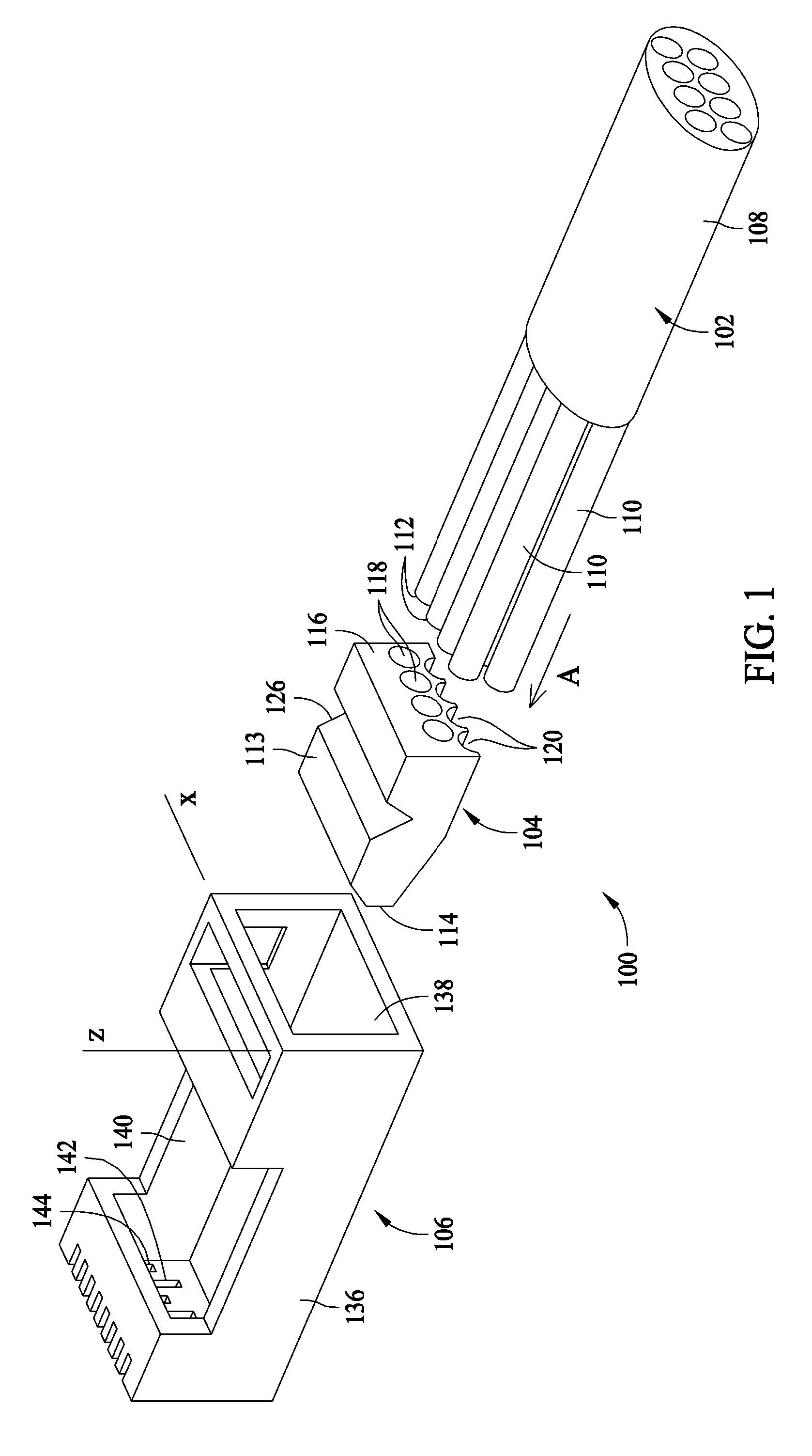 Cable connector assembly with wire termination guide